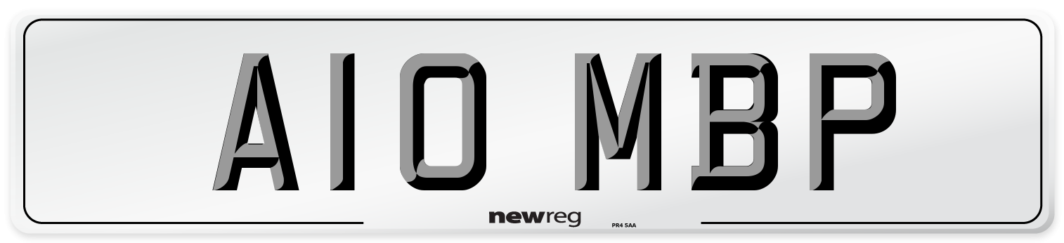 A10 MBP Number Plate from New Reg